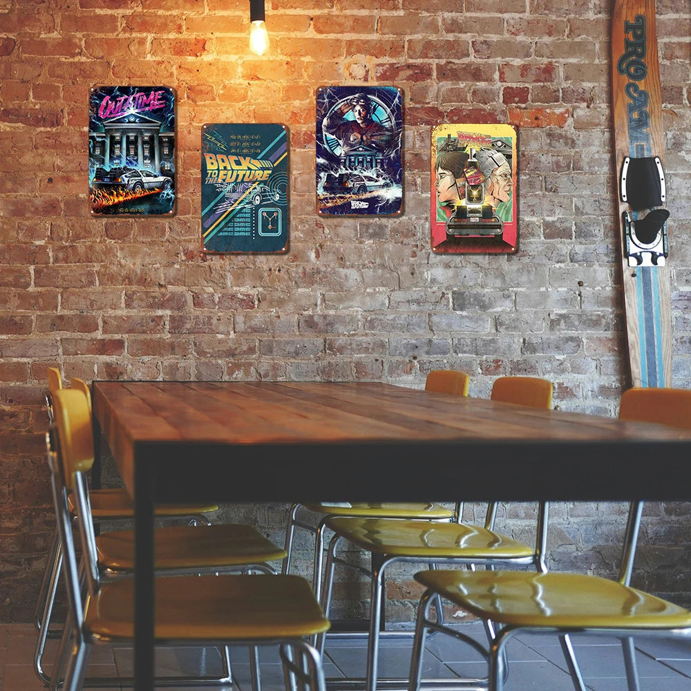 Decoración Vintage de Regreso al Futuro: Arte Metálico para Fans Épicos freakstyles