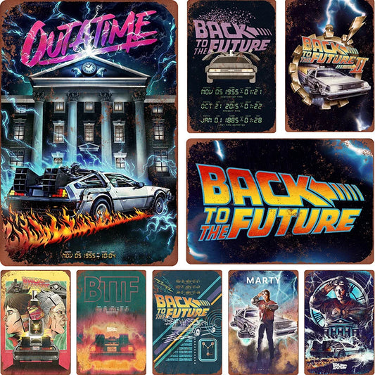 Decoración Vintage de Regreso al Futuro: Arte Metálico para Fans Épicos freakstyles