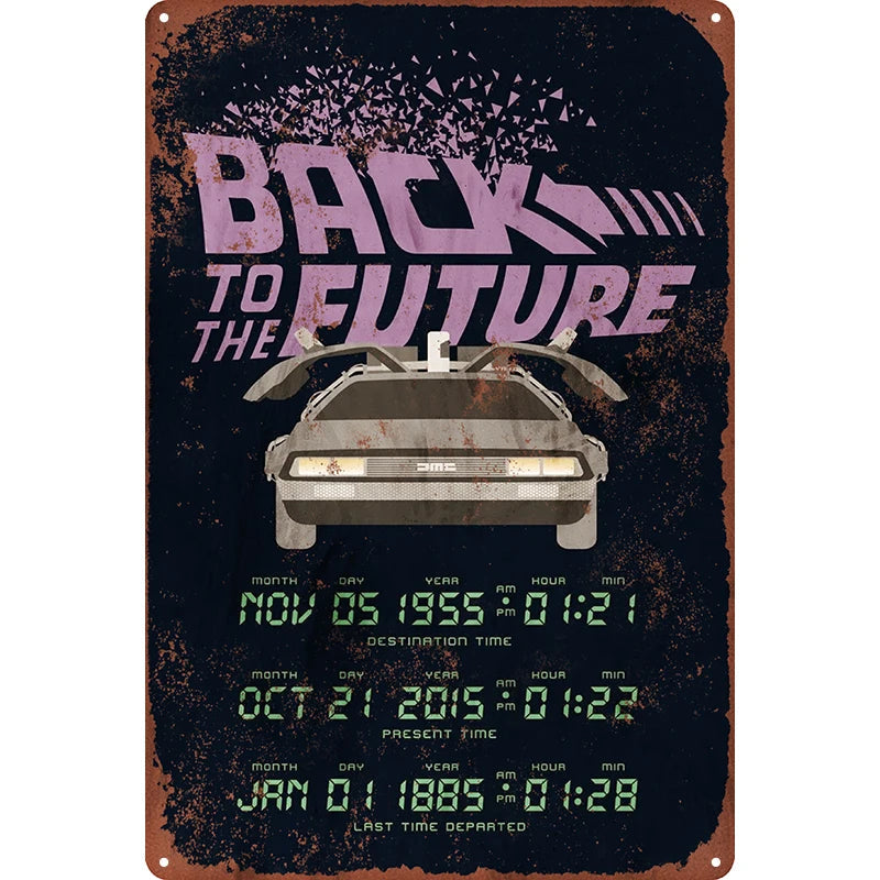 Decoración Vintage de Regreso al Futuro: Arte Metálico para Fans Épicos freakstyles