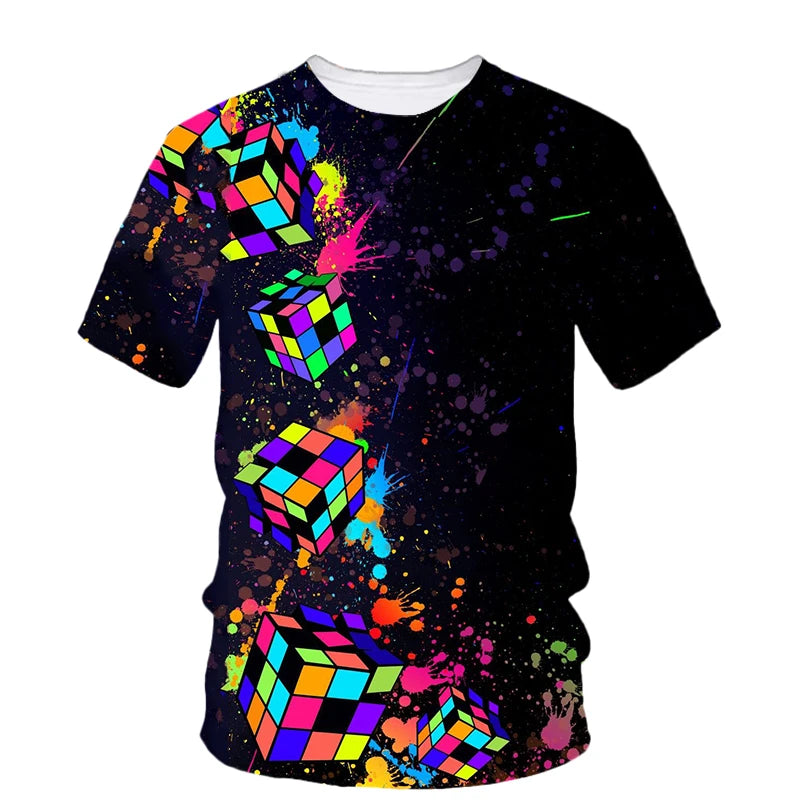 Camiseta Rubik 3D – Estilo Cósmico y Urbano para Mentes Inquietas