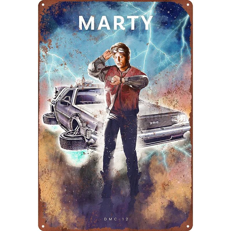 Decoración Vintage de Regreso al Futuro: Arte Metálico para Fans Épicos freakstyles