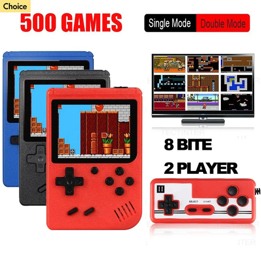 Mini Consola Retro 8-Bit – 500 Juegos Clásicos en tu Bolsillo