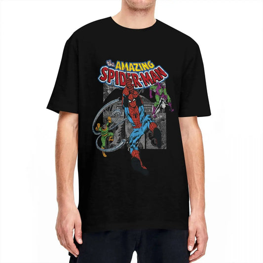 Camiseta Retro Spiderman: Collage de Cómics  Estilo Clásico y Gráfico para Fans del personaje freakstyles