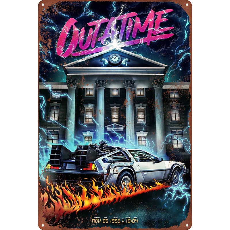 Decoración Vintage de Regreso al Futuro: Arte Metálico para Fans Épicos freakstyles