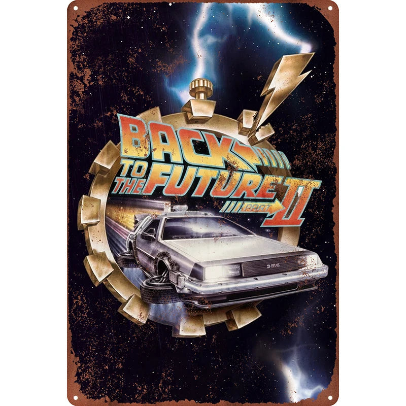 Decoración Vintage de Regreso al Futuro: Arte Metálico para Fans Épicos freakstyles