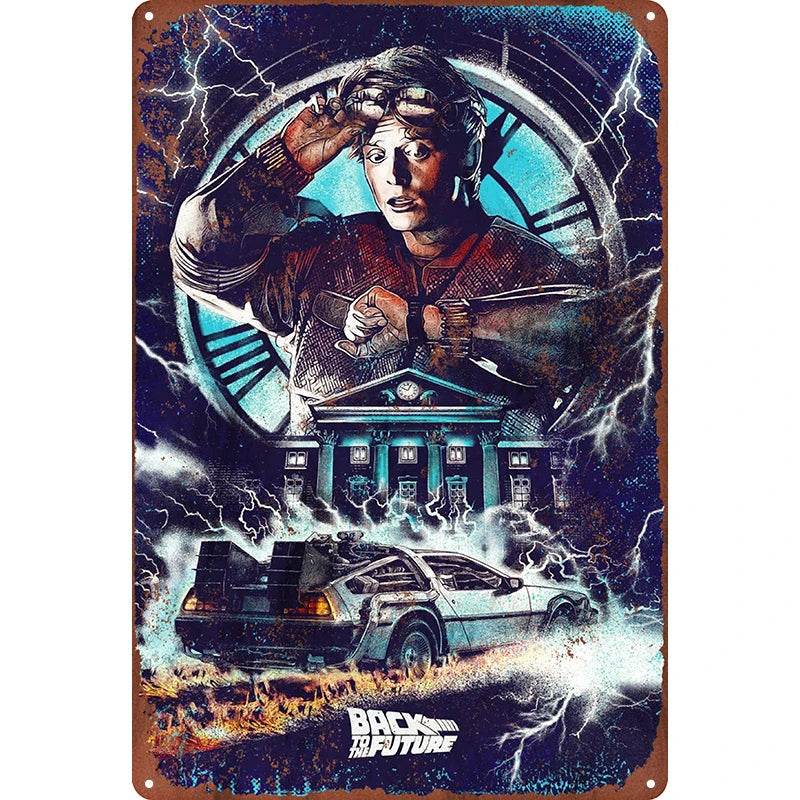 Decoración Vintage de Regreso al Futuro: Arte Metálico para Fans Épicos freakstyles