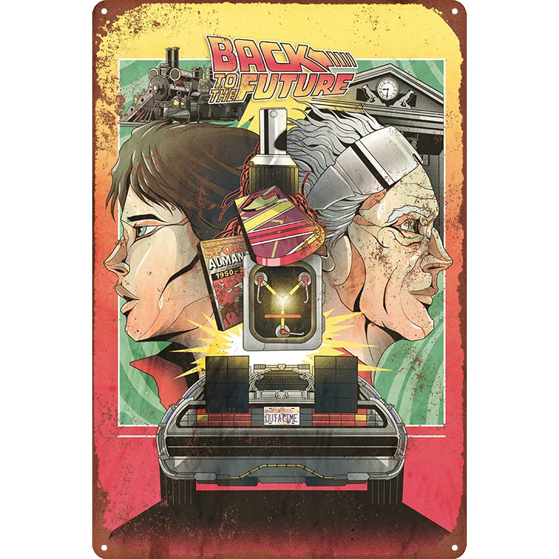 Decoración Vintage de Regreso al Futuro: Arte Metálico para Fans Épicos freakstyles